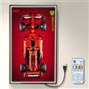 NOVDA Lavagna da parete per Lego Technic Ferrari FS-24 F1 auto da corsa, 42207, con cornice LED, parete di presentazione per la formula 1, supporto da parete per auto, 75 x 45 cm (telecomando e