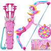 Kidluna Giocattolo Unicorno per Bambina 3-12 Anni, ArcoFrecce con 6 Luci Magiche, Carquino da Sogno, Bersaglio Principessa, 8 Frecce Rosa a Ventosa, Giochi Natale Compleanno Regalo Bimba 3 4 5 6 7 8 9 10 Anni