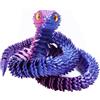 Giugio Giocattolo a serpente stampato 3D, 64 cm, flessibile, giocattolo a forma di serpente finto, serpente in plastica stampata 3D, per decorazioni per l'ufficio e la casa (viola)