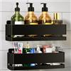 YESENT Mensole Doccia Mensole Bagno, 2 Pezzi Portaoggetti doccia con Impermeabile e antiruggine Mensola Bagno senza Foratura, Organizer Doccia Mensola Bagno Adesiva - (Nero-2 strati)