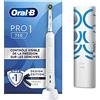 Oral-B Spazzolino elettrico Pro 1 750 con 1 testina e custodia da viaggio, progettata da Braun, colore bianco, idea regalo originale