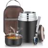 Wintem - Lunch Box Termico 1200 ml in Acciaio Inox con Borsa Isotermica e Cucchiaio Pieghevole, Porta Pranzo Ermetico per Alimenti Caldi e Freddi, Facile da Pulire e Ideale per Ufficio, Scuola o Viagg