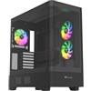 Thermaltake View 290 TG ARGB Black | ATX PC Gehäuse | Showcase Design | Tempered-Glass Front | ARGB Lüfter | AIO/Wasserkühlung Support | sehr leiser Airflow | Hidden-Connector | USB 3.0