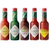 Tabasco Salsa al peperoncino 60 ml - Set con 5 sapori | Rosso | Verde | Habanero | Chipotle | Aglio