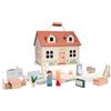 Woet® Famiglia di Bambole Giocattolo in Legno per Bambini - Set di 4 Personaggi - Accessori per Casa delle Bambole - Gioco di Imitazione - A Partire da 3 Anni - Regalo per Bambini