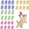 TaimeiMao 32Pcs Colorato Giocattolo Molle per Gatti,Giocattolo Molle per Gatti,Interattivi Durevoli perGatti,Giocattoli perGatti Colorati a Molla,a Molla di Gatto,Molle (Colorato-A)
