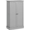 HOMCOM Armadio Dispensa Cucina con 2 Ante e 16 Ripiani Alacena Moderna con Ripiani Regolabili 60x30x104cm Grigio | Aosom Italy
