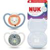 NUK Perfect Match Air Night - Ciuccio per bambini da 0 a 6 mesi, che si illuminano al buio che favoriscono il flusso d'aria e prevengono le eruzioni cutanee da saliva, accettazione del 95% del bambino
