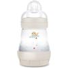 MAM Biberon Easy Start 160 ml, Biberon anticolica per allattamento misto che riduce le bolle d'aria e il rischio di coliche, Accessori neonati autosterilizzanti e con tettarella misura 1, Beige