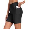 Ekouaer Pantaloncini da Bagno Donna Vita Alta Pantaloncini Spiaggia Pantaloncini da Surf con Tasche Costumi Mare Elastici Costume da Bagno S-2XL,Blu XL