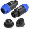 MEIRIYFA spina connettore Speakon 8 poli, NL4 Speak-On altoparlante audio maschio 8 pin twist lock spine e adattatore femmina per montaggio a pannello per NL8FC, NL8FX, NLT8X, NL8FC, NL8FX (2Pack)