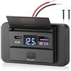 Thlevel Presa USB C per Auto Caricatore 18W QC3.0 65W PD3.0 di Ricarica Rapida con Interruttore e Voltmetro per 12V 24V Camper Barche e Moto Marine