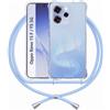 ANFAIRLACE Cover Cordino Compatibile con Oppo Reno 15 F/Reno 15 FS 5G, Custodia Cuscino d'Aria Trasparente Silicone Morbido Regolabile Antiurto Laccio Chiaro Case, Blu