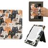 kwmobile Custodia Compatibile con Kobo Clara BW/Colour - Case Custodia Ecopelle Cover con Chiusura Magnetica Autosleep - Gatti arancione/nero/bianco