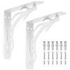 HAOCHEN 2 Pz Reggimensola bianco, Staffe a L, Staffe per Mensole Pesanti Vintage, Supporto Staffa Mensola, Supporto Reggi Mensola da Muro, Staffa per Mensola Angolari Metallo Legno Mensola, 200x200x40 mm