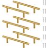 Luxeu Maniglia, 6 Pezzi Maniglie per Mobili da Cucina, Distanza Tra i Fori 96mm, in Acciaio Inox, con 12 Viti, per Cassetti, Armadietti, Mobili Decorazioni (Oro)