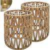 WANDGU Paralume a sospensione effetto rattan, 2 pezzi, stile boho retrò, copertura per lampade a sospensione, accessori per sala da pranzo, soggiorno in beige