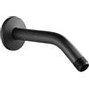 Haohai Braccio doccia nero con flangia, braccio di estensione in acciaio inox per soffione doccia fisso, prolunga per soffione doccia a parete (nero)