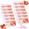 Carehabi 600 stuzzicadenti con filo interdentale alla fragola per la cura dei denti - Bastoncini per la pulizia dei denti per rimuovere la placca e i residui di cibo