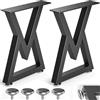 Likapop Gambe in metallo per tavolino da caffè da 40,6 cm, a forma di diamante, gambe per scrivania resistenti, gambe in metallo nero, gambe per mobili fai da te (altezza 40,6 x larghezza 29 cm, set