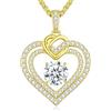 CDE Collana Donna Cuore Regalo Gioielli Donna Pendente Argento S925 Diamante in Moissanite 1-3ct Purezza VVS1 Colore D per Festa Della Mamma Compleanno San Valentino per Lei Mamma Fidanzata Moglie Amica
