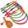 LUCKY BUDDHIST 5 Bracciali Tibetani Buddisti Regolabili - Bracciali in Corda Intrecciata per Uomo e Donna - Include Portachiavi Buddha in Legno
