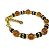 Sospiri Venezia Bracciale Donna 7 Perle in Vetro Diametro 8 mm Braccialetto Originale Vetro di Murano Gioiello Idea Regalo Made In Italy Certificato, perla Ambra slavica Nera