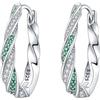MISEFF Orecchini da donna in argento Sterling ipoallergenici, orecchini a cerchio in argento Sterling 925, gioielli minimalisti per tutti i giorni da donna, Taglia unica, Argento sterling, Zirconia