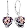 YL Orecchini Farfalla Cuore in argento 925 con Orecchini ametista con pietra di nascita di febbraio per donna