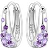 MISEFF Orecchini da donna in argento Sterling ipoallergenici, orecchini a cerchio in argento Sterling 925, gioielli minimalisti per tutti i giorni da donna, Taglia unica, Argento sterling, Zirconia
