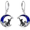 VONALA Orecchini pendenti celtici in argento Sterling con luna, idea regalo per donne e ragazze, Medio, Argento Argento sterling, Zirconia cubica