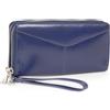 Catwalk Collection Handbags - Grande Portafoglio Donna Pelle - Pochette da Polso - Portamonete Per Smartphone e 13 Carte - RFID - Clara - Blu