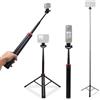 exsulity Bastone per selfie pieghevole, 200 cm, invisibile, in lega di alluminio, con piastra a sgancio rapido da 1/4, per flash luminosi, fotocamere compatte e supporti per cellulari