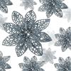 Boao 24 decorazioni per albero di Natale glitterate a forma di stella di Natale, 9,6 cm e 15,2 cm (blu polvere)
