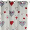 Linder 0551/49829/69/375FR Tenda oscurante a occhielli, motivo stampato, 145 x 260 cm