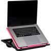 Mind Reader Supporto per computer portatile, vassoio da letto, pieghevole, cuscino, portatile, dormitorio, plastica, 37,5 cm L x 27,9 cm L x 18,5 cm H, rosa