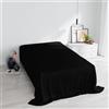 Italian Bed Linen Lenzuolo Sopra MAX COLOR Piazza e Mezza 180x300 cm, 100% Cotone Made in Italy - Lenzuola Letto Piazza e Mezza in Tinta Unita - NERO