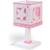 Dalber Lampada da tavolo o comodino per bambini Moonlight Luna e stelle rosa, 63231NS, G4-4W LED - Lampadina inclusa