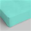 Italian Bed Linen Lenzuolo Sotto MAX COLOR con Angoli Elasticizzati da 25 cm Letto Piazza e Mezza Francese 140x200 cm, 100% Cotone Made in Italy - Tinta Unita VERDE ACQUA