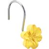 Amazon Basics - Ganci per tenda da doccia, a forma di fiore, colore giallo, 12 Unità