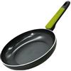 Fackelmann Padella Antiaderente Ø24 cm in Alluminio Riciclato PFAS FREE per una cottura sana, Padella per Induzione con Fondo Nido d'Ape, Manico Soft Touch, Linea Oliva