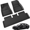 LANTU Tappetini 3 Pz per Tesla Model 3 2024-2026 Tappetini Tutte Le Stagioni 3D Con Bordo Alto Antiscivolo Impermeabile Tappetini a 3 Strati per Tesla Model 3 Highland Accessori