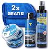 ATG® Kit Pulizia Interni Auto con Profumo agrumato - Cura Pratica per plastica e Pelle - Include 2 Panni in Microfibra per Lasciare l'abitacolo Come Nuovo