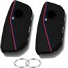 ATFIGII Set di 2 cover per chiave auto compatibili con BMW X1 Msport X2 X5 G05 M60i X5M X6 X7 740i X3 M50 540i 2024 2025 2026 - In silicone - Nero e blu
