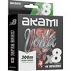 Akami VORTEX X8 MULTICOLOR Trecciato PE 8 Capi - Tecnologia Giapponese, Alta Resistenza, Profilo Tondo - Diverse Metrature (Verde, 0.12 MM - 150 MT)