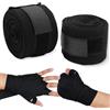 Tissting 2 Pezzi Fasce Per Mani Da Boxe, Fasce Per I Polsi In Cotone da 5 m, Ad Asciugatura Rapida con Design Ad Anello per Boxe, Kickboxing, Muay Thai, Sport Da Combattimento (Black)