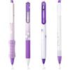 MOTIBACK 4 penne a sfera viola, punta fine da 0,5 mm, impugnatura in gomma morbida, inchiostro nero, asciugatura rapida, scrittura liquida, regalo per bambini (viola)
