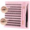 Poiuyoiu Ciglia Individuali Kit Ciglia Soffici a Grappolo 30D 40D Ciglia Finte Miste 8-16mm Kit Estensione Ciglia Curl 0,07 D con Colla per Ciglia e Pinzette Sigillanti