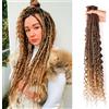 Seimainurs Extension dreadlock sintetiche, 61 cm, stile hippie, con estremità singola, 0,6 cm di larghezza, estensioni per capelli stile reggae all'uncinetto, per donne (T1B/27, 3 stili misti 61 cm (6 fili))