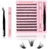 Kiusatig Ciglia Finte Ciuffetti con Colla 190PCS 0.07mm D Curl 8-16mm Mix 30D40D Kit Extension Ciglia Finte Naturali DIY Individuali Cluster Ciglia Cluster Lashes(30D+40D-0.07-D-MIX8-16)